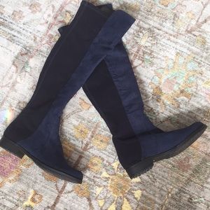 Unisa blue suede tall boots